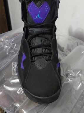 Nike Black and Purple High-Top Basketball Sneakers